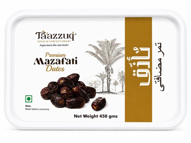 TAAZZUQ Dates Original Mazafati Dates | Plastic Box | 450g