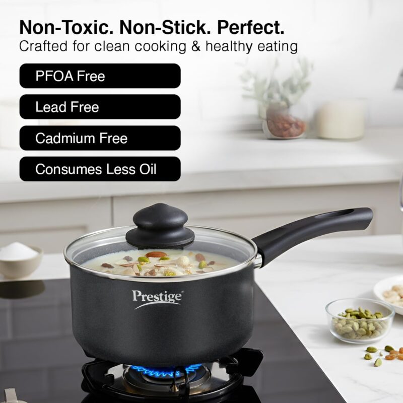 Prestige Omega Granite Aluminium Kitchen Set, 4-Pieces, Black - Image 8