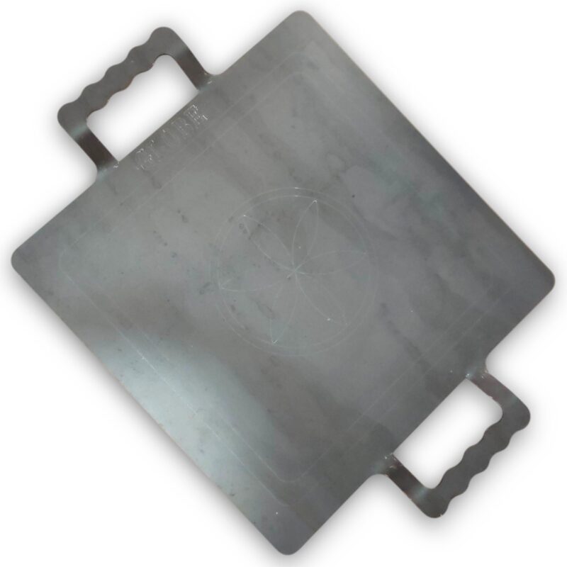 NAAYAGI - Square Model, Iron Tawa, dosa tawa, roti tawa, 30 cmx 30 cm, 5 mm Thick, 3 kg, with Double Handles, Black