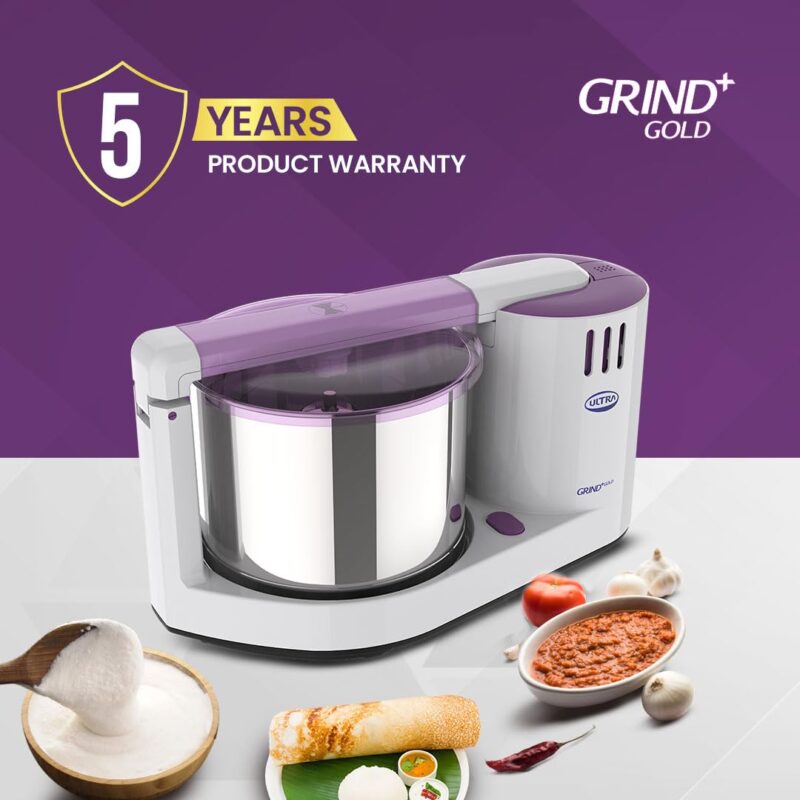 Ultra Grind+ Gold 2L Table Top Wet Grinder with 150W Motor & Conical Stones - Image 7