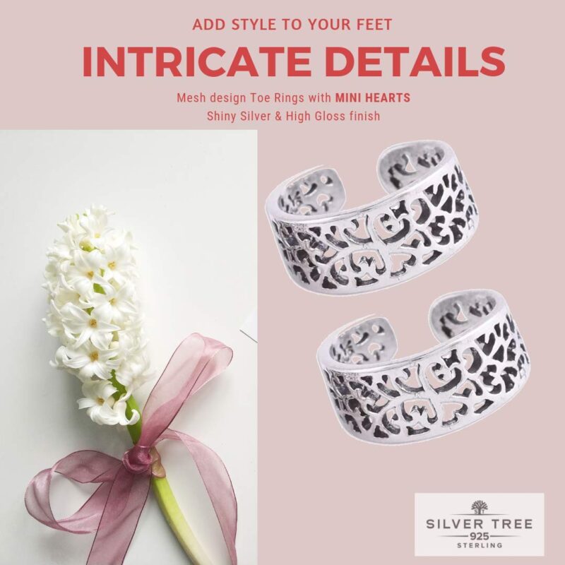 Silver Tree 925 Floral Adjustable Toe Rings for Women & Girls | Pair of Pure Sterling Silver Bichiya Jodvi Jewelry | 925 Silver Everyday Wear (ST727) - Image 4