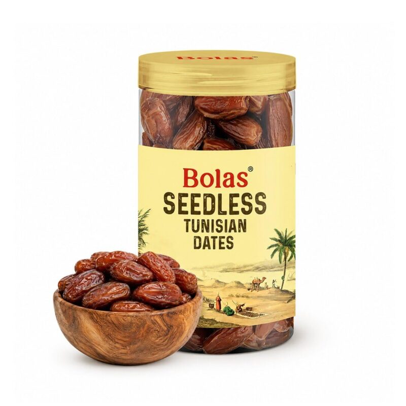 Bolas Seedless Tunisian Dates 400g | Khajur/Khajoor | Naturally Sweet | No Added Sugar | No Preservatives | Rich in Fibre & Vitamins | Healthy Snack