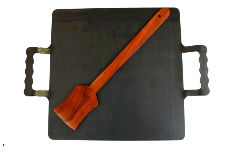 MYNAKSHA Square Pure Iron Dosa Tawa with Laser Cutting Handle (Black, 30 x 30cm). - Image 2