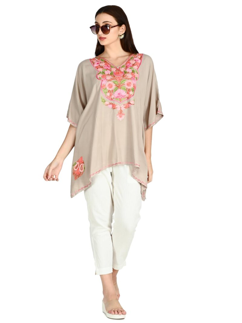 TVAREETAZ Women Kashmiri Short Kaftan, Lightweight Fabric, Relaxed Fit, Free Size, Comfortable Design (TAZ105) Multicolour - Image 7