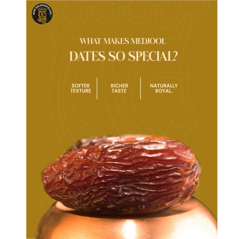 King Solomon Super Jumbo Premium Medjool Dates | Sweet & Juicy | Rich Energy Snack | Perfect for Gifting Fresh & Delicious Dates | Super Jumbo Size (750, Grams) - Image 3