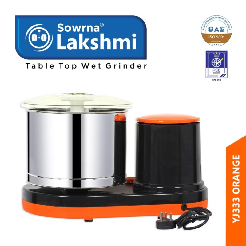 DGMR ENGG WORKS YJ666 150W Wet Grinder, Orange and Grey - Image 3