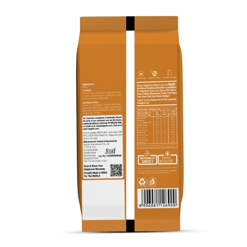 Happilo Premium Natural Arabian Dates 500g Pouch | Khajur, Khajoor | Dry Fruits | Dates in Fresh | Healthy Snacks | Rich in Fibre | No Added Sugar - Image 2
