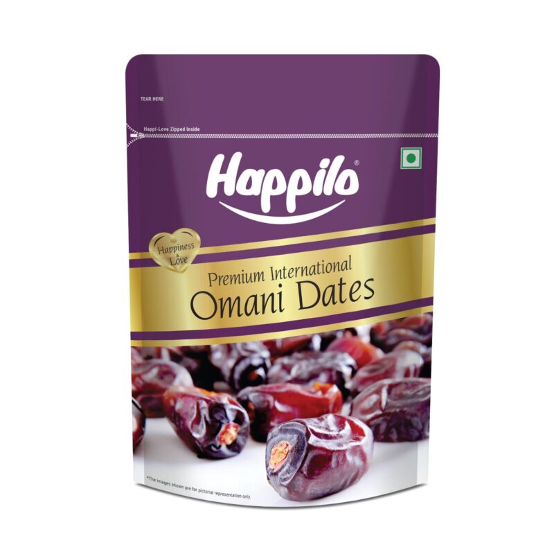 Happilo Premium International Omani Dates 500g | Healthy snacks, Dry fruits, Khajoor, Khajur, Nutritious| Rich in Vitamins & Minerals | Natural Sweetener