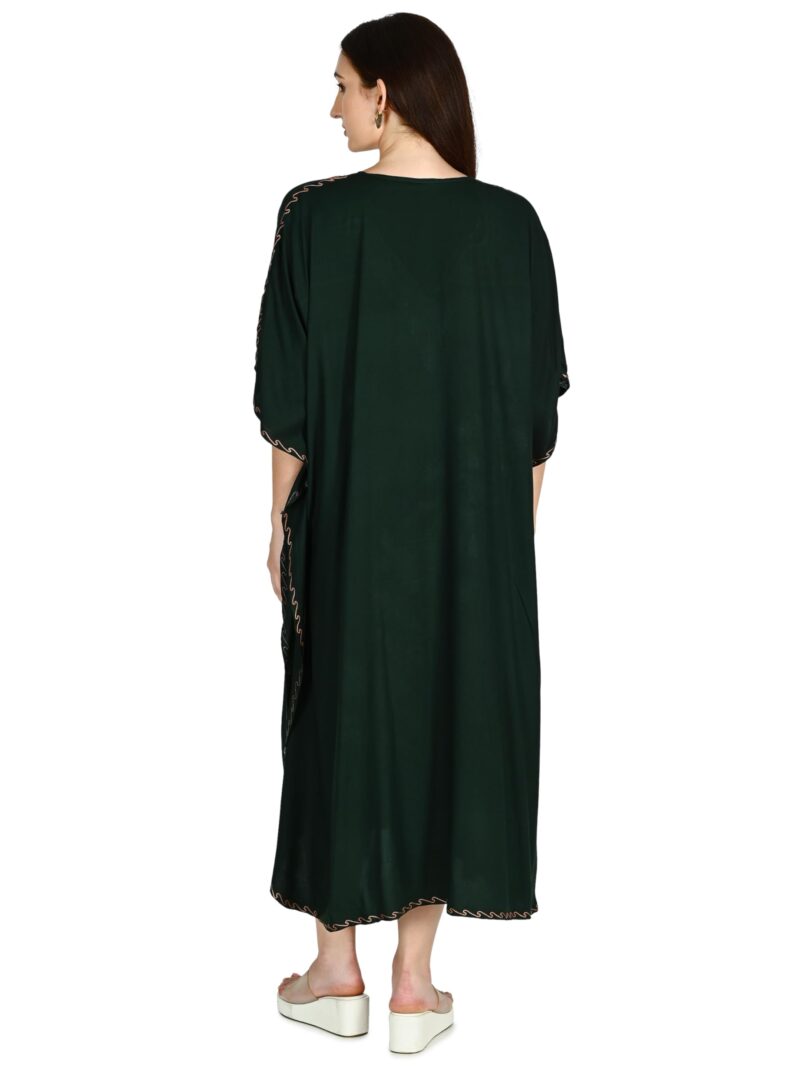 TVAREETAZ Women Kashmiri Rayon Cotton Long Kaftan, Soft Fabric Blend, Free Size, Relaxed Fit (TAZ126) Multicolour - Image 4