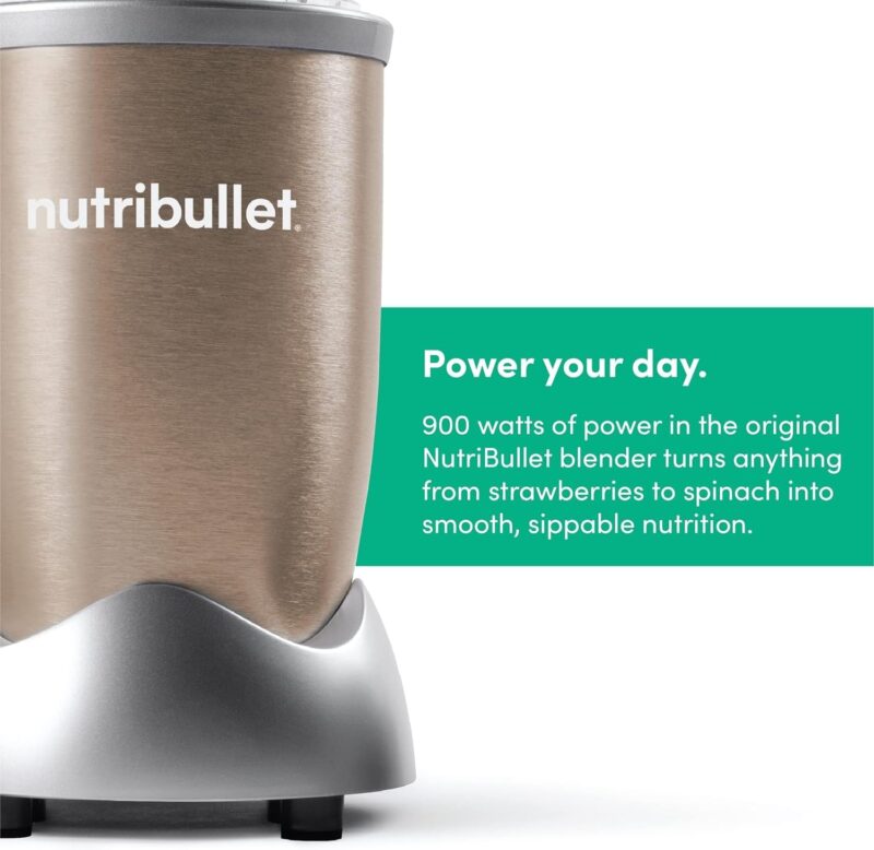 Nutribullet Pro 900W Champagne Gold,12 Pcs Set, USA #1 Mixer/Grinder/Smoothie Maker, The Original Nutribullet, Best Blender, Food Processor, 3 Unbreakable Jars, 2 Blade Sets (Wet & Dry), 2Yrs Warranty - Image 9