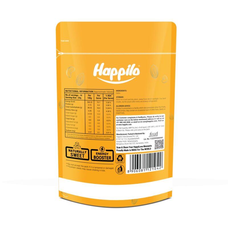 Happilo Premium International King Medjoul Dates 200g | Khajur, Khajoor | Dry Fruits | Dates in Fresh | Healthy Snacks | Dry Dates | Soft Chewy Texture | Sweet Caramel Taste - Image 2