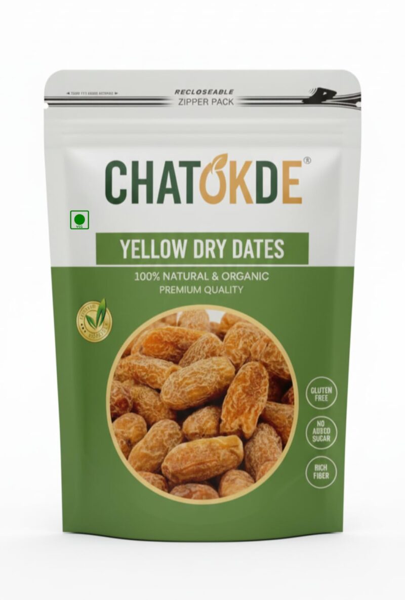 CHATOKDE Yellow Dry Dates, 1Kg | Sukha Khajoor | Pila Chhuara | Chuara