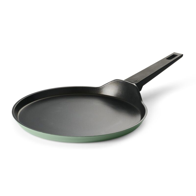 TRAMONTINA Aura Dosa Tawa 30cm | Reinforced Ceramic Non-Stick Cookware | Quick & Even Heating | Low-Oil Cooking | Bakelite Handle | Induction & Gas Compatible |Sea Green