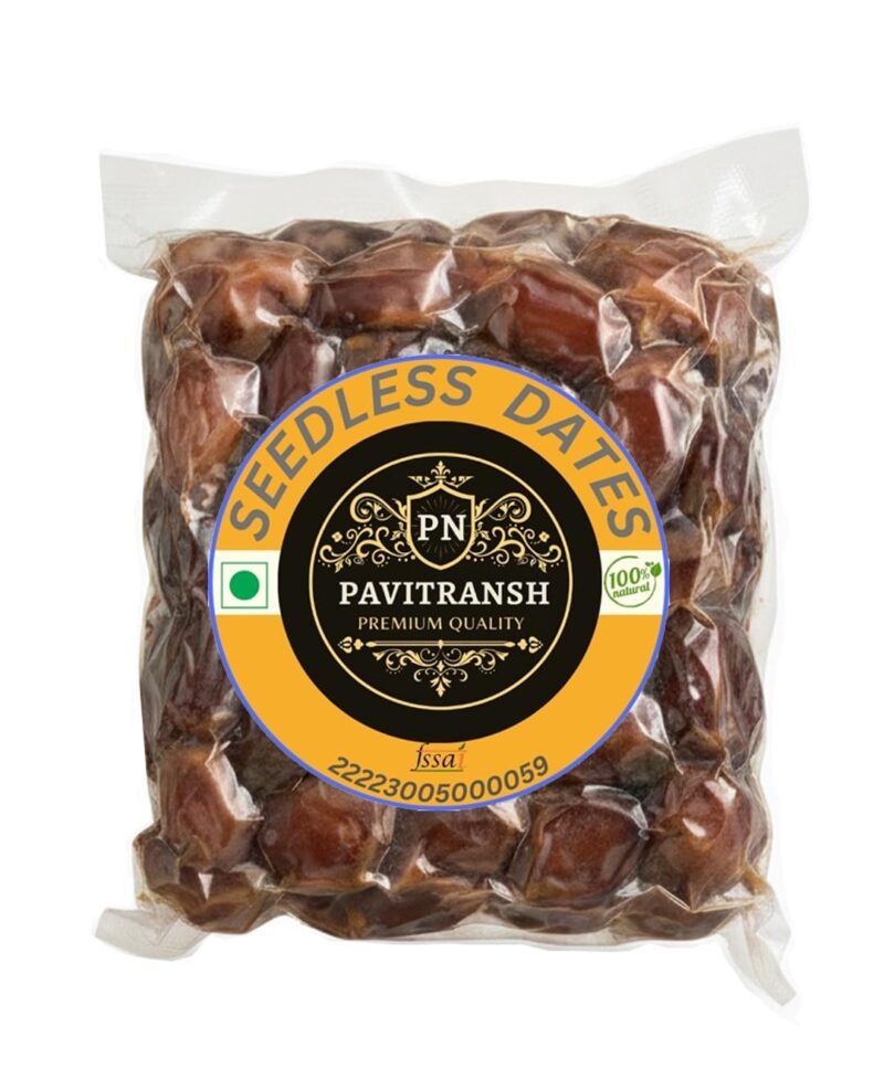 PAVITRANSH Seedless Dates, Arabian Khajoor Without Seeds, 100% Natural Sweet Dates, 500g (1 kg (Pack of 500gm x 2))