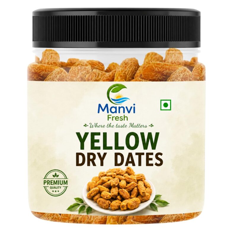 MANVI FRESH Yellow Dry Dates 500gm| Sukha Khajoor | Pila Chhuara | Yellow Dry Dates | Sukha Khajoor| Pila Chuara