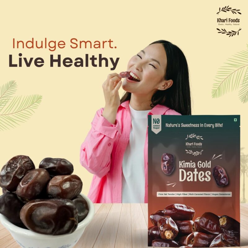 Khari Foods Premium Black Kimia Dates, High Fibre, Soft Khajur/khajoor, Energy Booster, Clean Health Snacks (400g) - Image 6