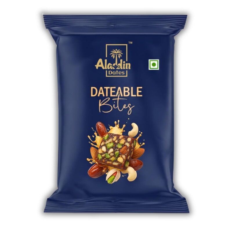 Aladdin Dates Dateable Bites 20g | Dry Fruit Bites | Made with Pure Ghee, Honey, Pista, Cashew & Almonds | No Added Sugar | Healthy Nutty Energy Snack | Gluten-Free & Preservative-Free