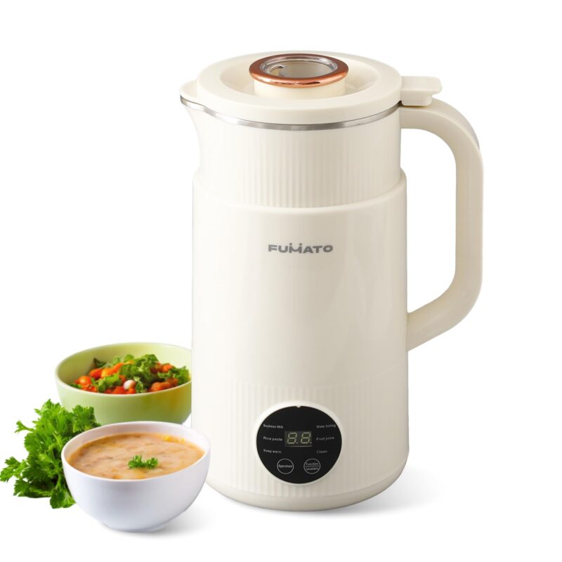 The Better Home Fumato 800ml Automatic Nut Milk Maker & Soup Maker | 6 Presets for Vegan Milk (Almond, Soy, Oat), Smoothies & Purees | 600W Fast Heating, 304 Stainless Steel Interior, 1 Year Warranty