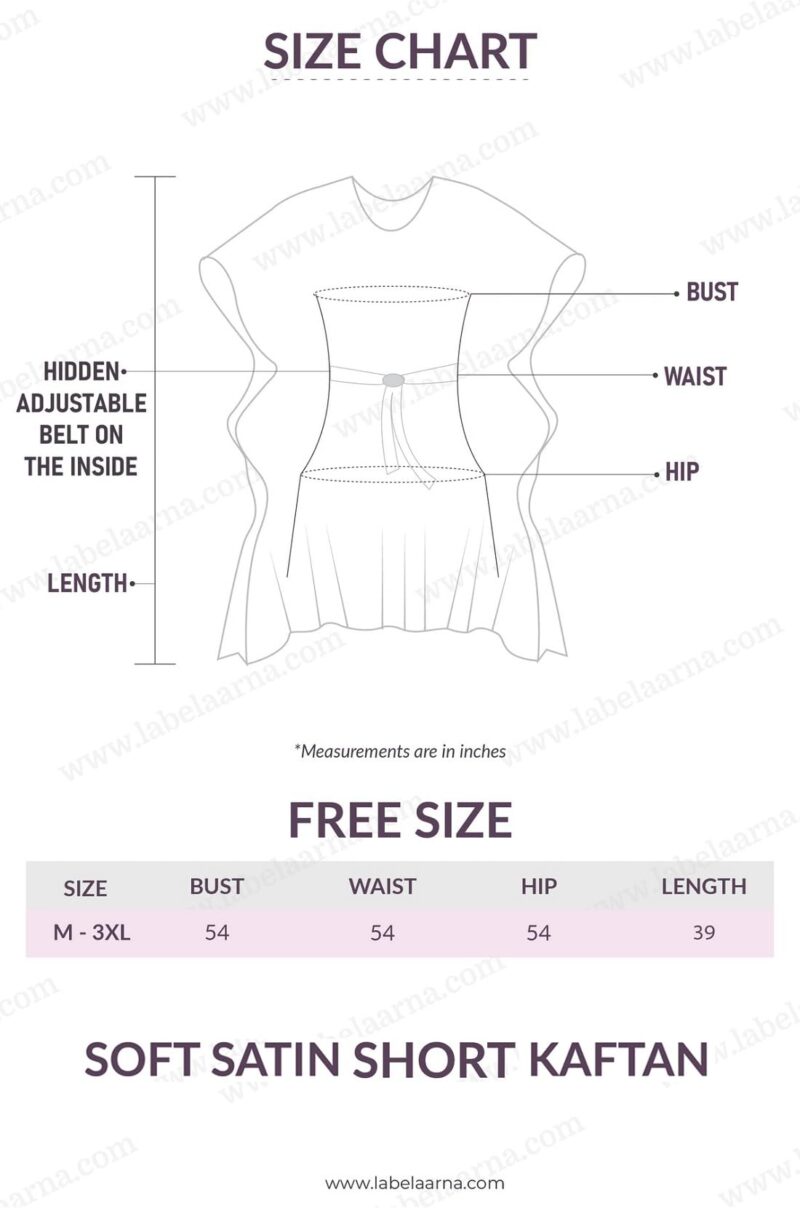 Label Aarna Premium Soft Satin Kaftan Dress for Women | Digital Print | Free Size (M-3XL) | Hidden Adjustable Belt | Sunset Resort Dress | Chic | Coverup - Image 5