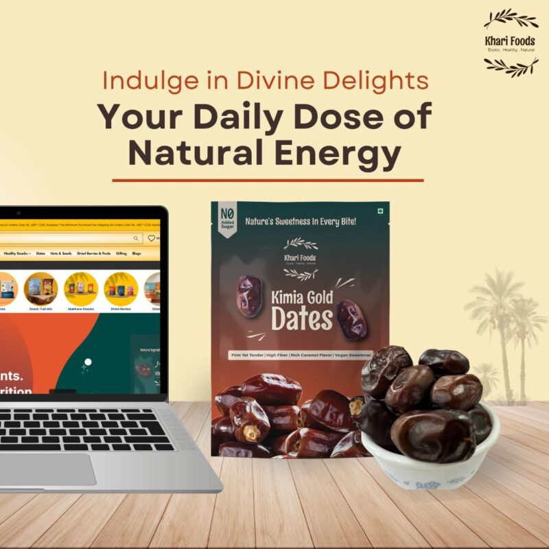 Khari Foods Premium Black Kimia Dates, High Fibre, Soft Khajur/khajoor, Energy Booster, Clean Health Snacks (400g) - Image 4