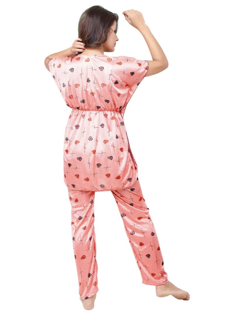 G4Girl Long Printed Kaftan Nightsuit (Free Size, babypeach) - Image 2