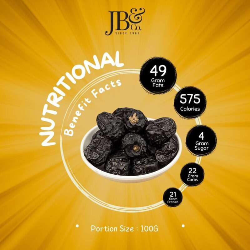 JB&CO Premium Ajwa Dates1kg JARS | Imported from Holy city of Madina | Soft, Natural, No Added Sugar | Rich in Fiber, Iron & Energy Dry Fruits | original imported dates, JARS of 500g x 2 - Image 4