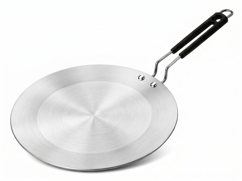 Triply Stainless Steel Tawa 26cm | 4mm Thick, 1Kg | Induction & Gas Compatible | SS 304 Interior | 100% Toxin-Free, No Chemical Coating | Even Heat, No Burning | Roti, Paratha, Chapati
