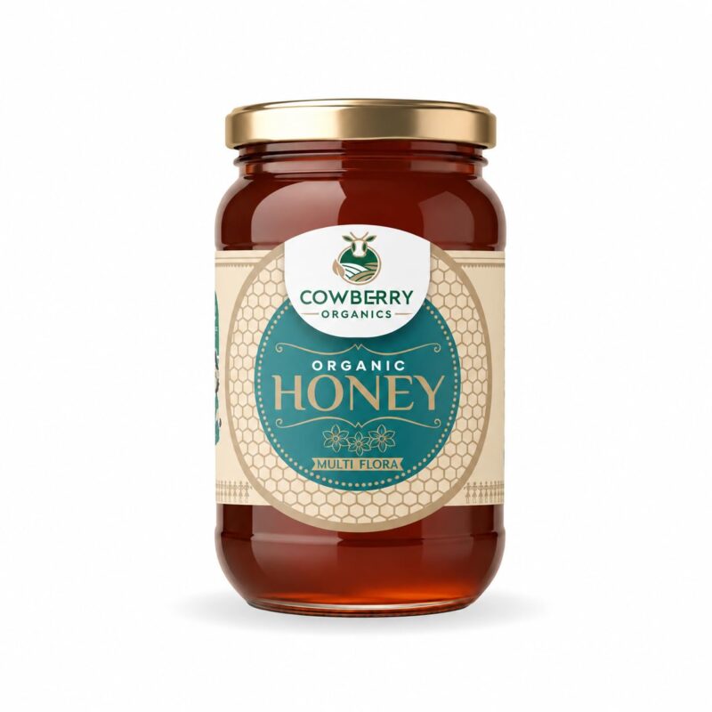 COWBERRY Organic Multiflora Forest, Wild Flower Honey 250 g, Uttarakhand Sourced Raw Unfiltered | NPOP India, NOP USDA, EU Organic Certified | Lab-Tested 252+ Chemicals & Glyphosate Free | No Added Sugar