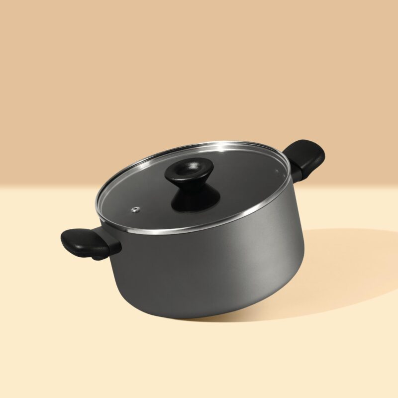 Meyer Bauhaus Aluminum Nonstick Casserole + Saucier Cookware Set with Interchangeable Lid | Non Stick Cookware Set | Cooking Set for Kitchen | Induction Cookware, 24cm, Grey - Image 2
