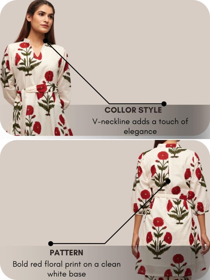 Leriya Fashion Women's Printed Co-Ord Set Red - Image 4