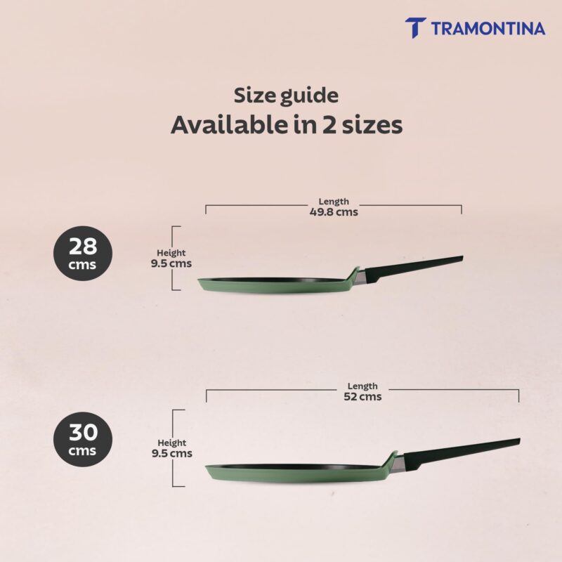 TRAMONTINA Aura Dosa Tawa 30cm | Reinforced Ceramic Non-Stick Cookware | Quick & Even Heating | Low-Oil Cooking | Bakelite Handle | Induction & Gas Compatible |Sea Green - Image 7
