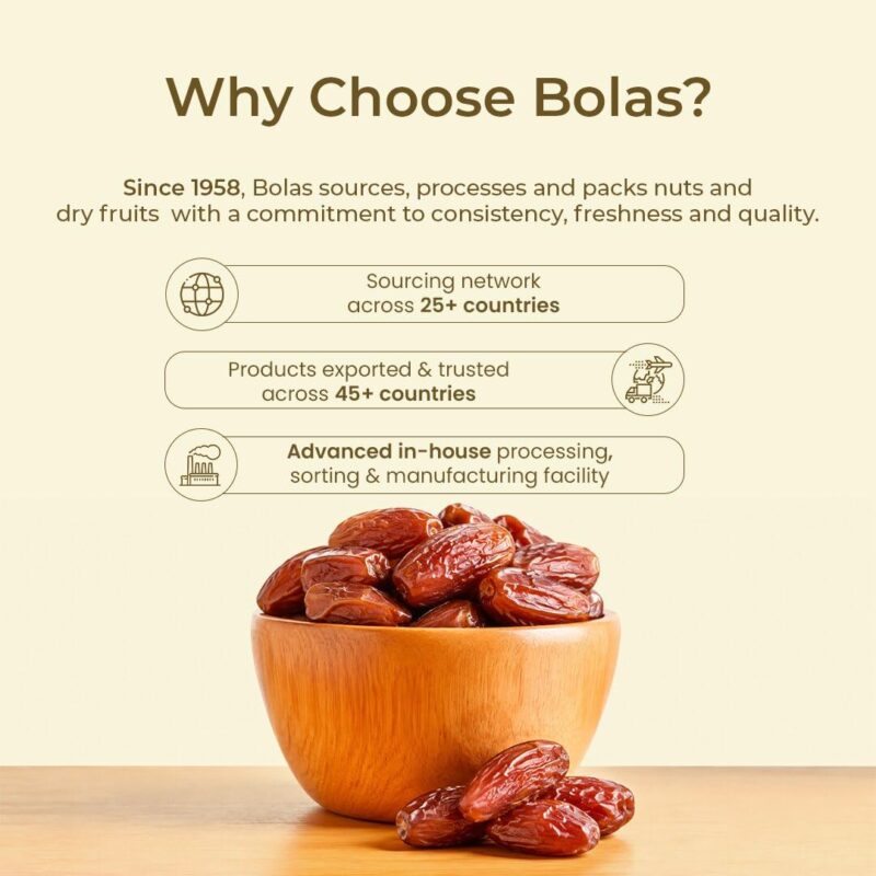 Bolas Seedless Tunisian Dates 800g (400g x 2) | Khajur/Khajoor | Naturally Sweet | No Added Sugar | No Preservatives | Rich in Fibre & Vitamins | Dry Fruits - Image 7