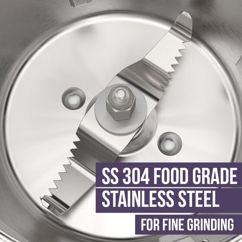 UltraToppMixergrinderfor Superfastgrinding,High Speed,750 Watts,SafetyLocksystem, AISI 304Food GradeStainlessSteelJars,3Jars ABS Body,SerratedbladesCylindricalJars,5YearWarrantyonMotors.(White). - Image 6