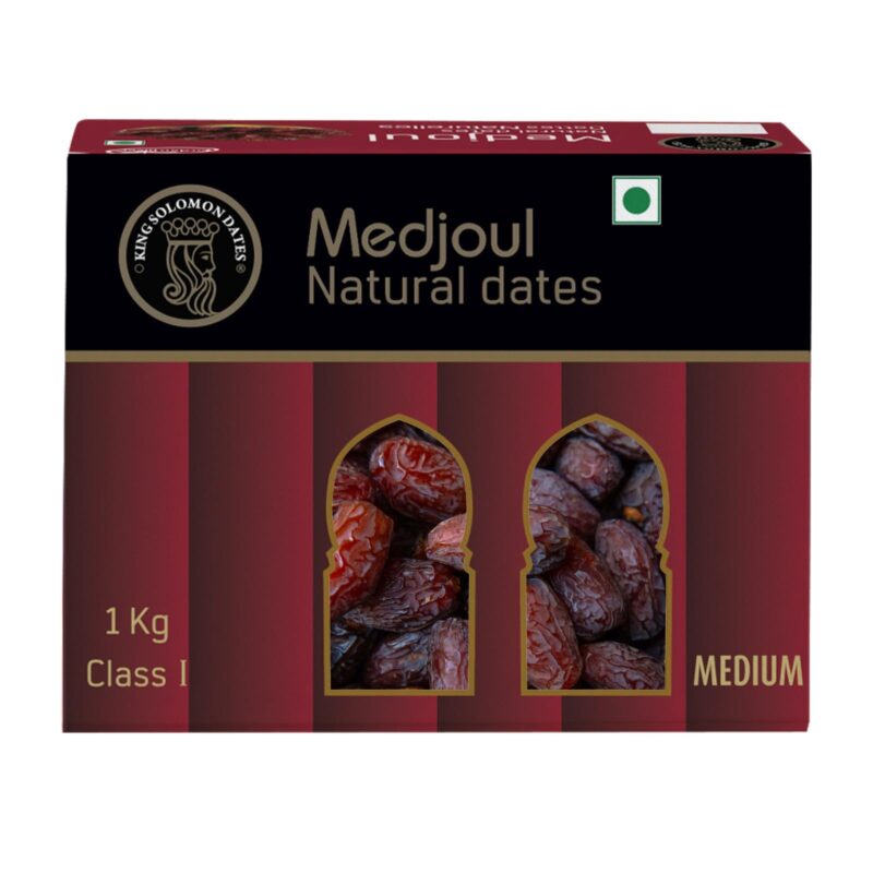 King Solomon Premium Medjool Dates 1kg (Khajoor) | Medjoul Khajur | Soft & Juicy Dates | Dried Fruit |