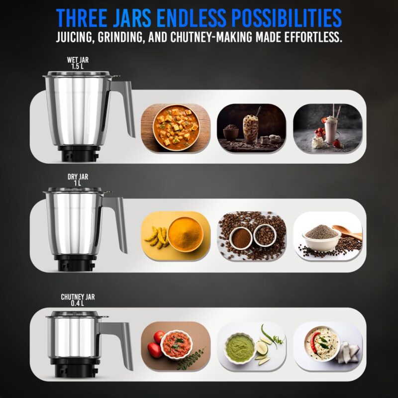 Philips HL7770/00 Mixer Grinder, 800W, 3 Jars - Image 4