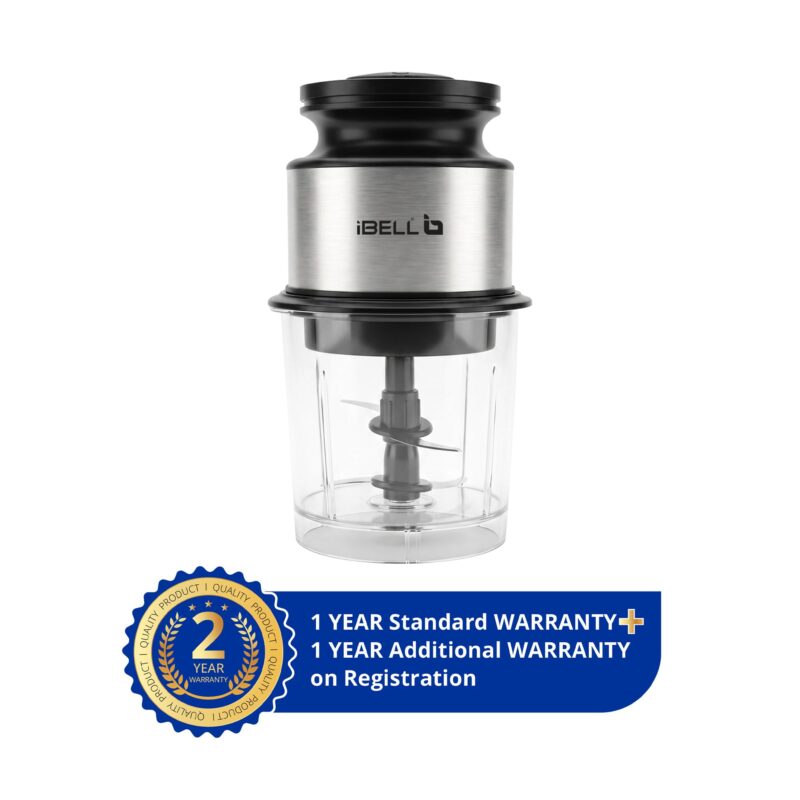 IBELL Electric Chopper for kitchen,400W Powerful Motor, 4 Stainless Steel Blades,Food Grade Transparent Bowl, Compact Mini Food Processor for Chopping Vegetables, Fruits, Nuts & Herbs (Black) - Image 7