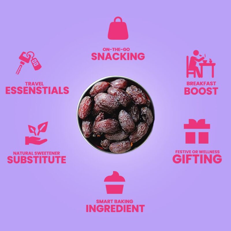 Livyor Medjool/Medjoul Dates - 800 grams | Khajoor | Khajur Dry Fruits | Jumbo size | High Fibre Dry fruits | Fresh and delicious | Pack of 1 - Image 4