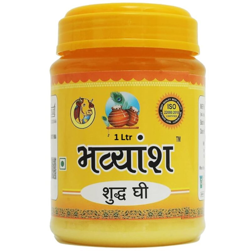 BHAVYANSH 1 Ltr Pure Cow Ghee For Better Digestion And Immunity - Granular Texture For Cooking, Eating & Pooja