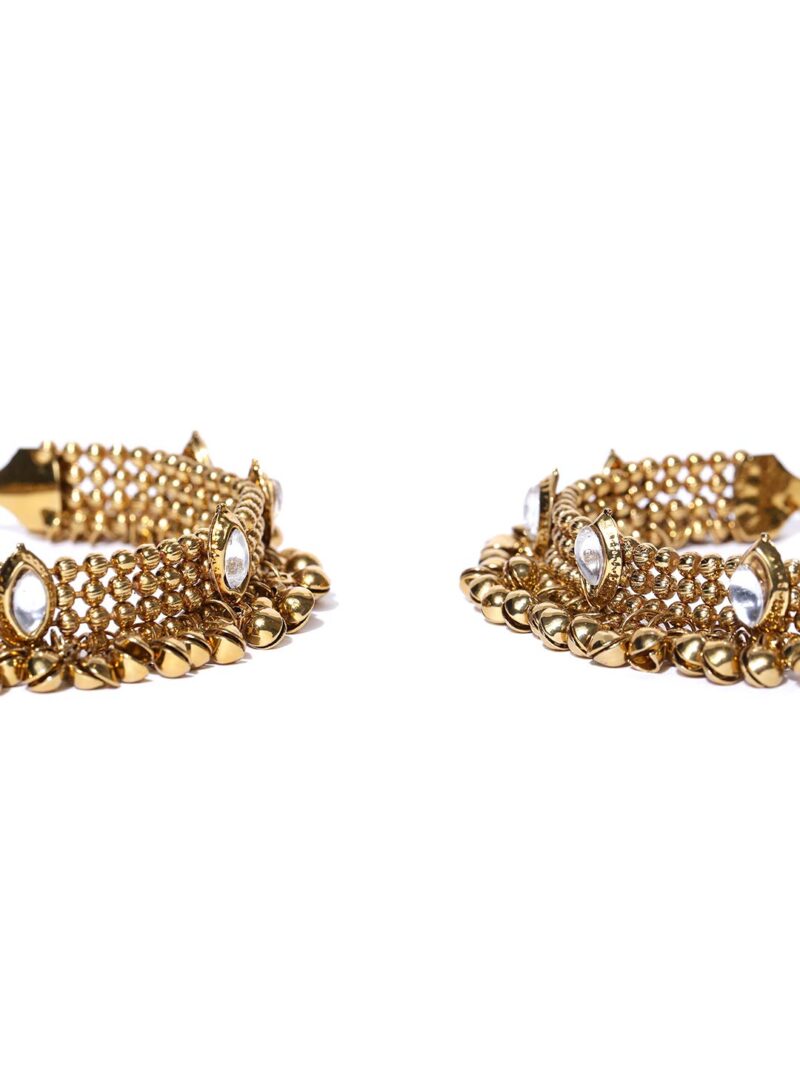 YouBella Fashion Jewellery Traditional Gold Plated Stylish Anklets for Women and Girls - Image 3