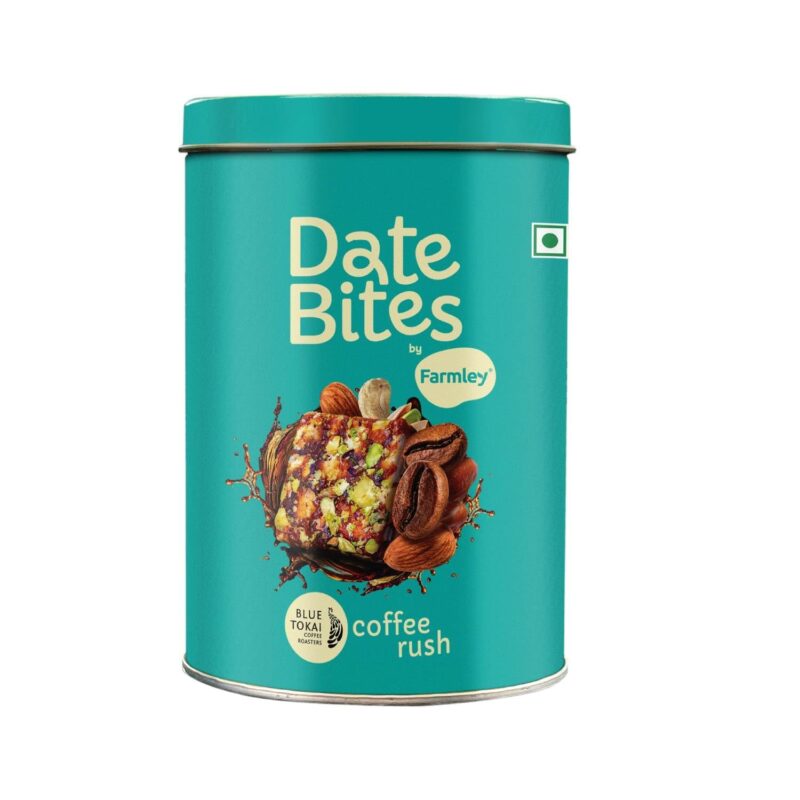 Farmley Coffee Rush Date Bite 200 gm I Dates Barfi Made with Dates, Coffee Powder,Pista, Cashews, Almonds, Honey and Pure Ghee I Dry Fruits Nuts, Healthy Snacks Sweets,Gluten Free, No Refined Sugar