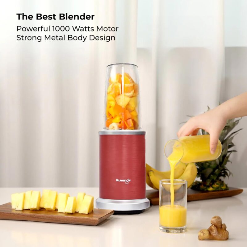 Kuvings New 2025 Nutri Blender PRO 2.0 Ferrari Red, Powerful 1000 W Motor Metal, Upgraded 2 Blade Set for Wet & Dry, 2 Jars, Longest Warranty 7 Yrs, Mixer/Grinder/Smoothie Maker - Image 5