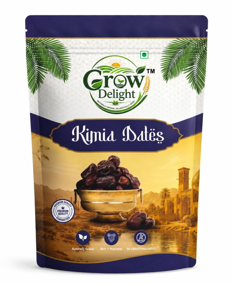 Grow Delight Organic Kimia Dates | Naturally Grown | Premium Quality 400gm
