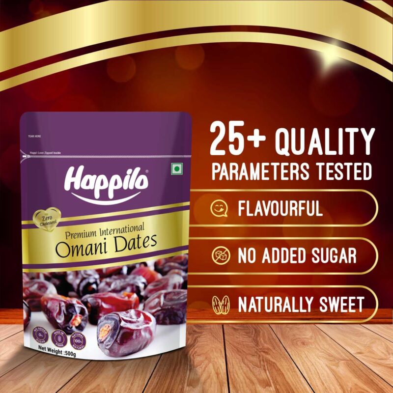 Happilo Premium International Omani Dates 680g | Healthy snacks, Dry fruits, Khajoor, Khajur, Nutritious| Rich in Vitamins & Minerals | Natural Sweetener - Image 5
