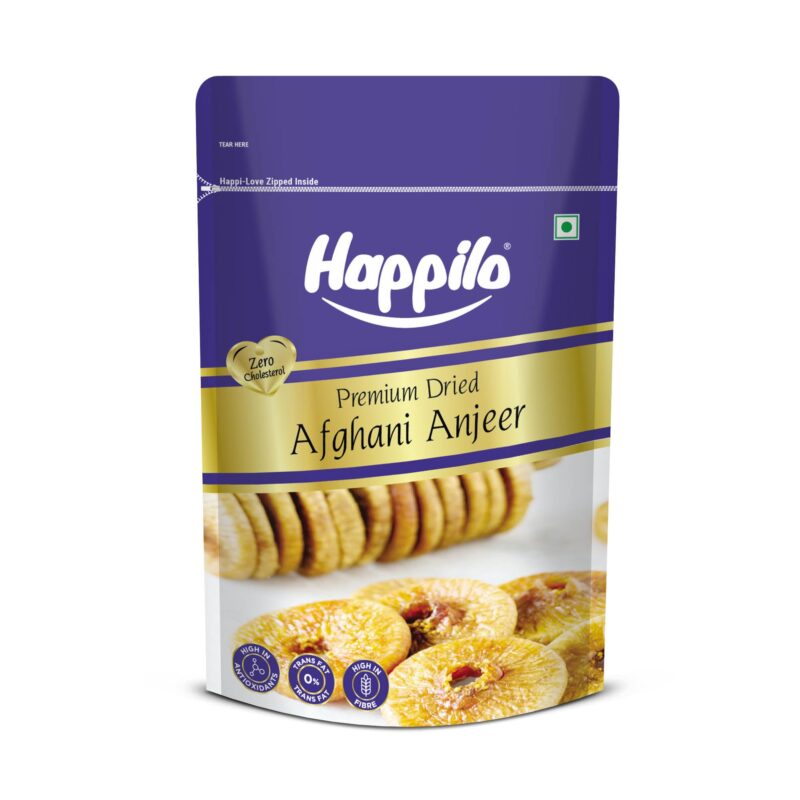 Happilo Premium Dried Afghani Anjeer 200g I Low in Fat | Dry Fruits in Fresh | Healthy Snacks I Rich Source of Vitamins Dietary Fiber | Dry Figs