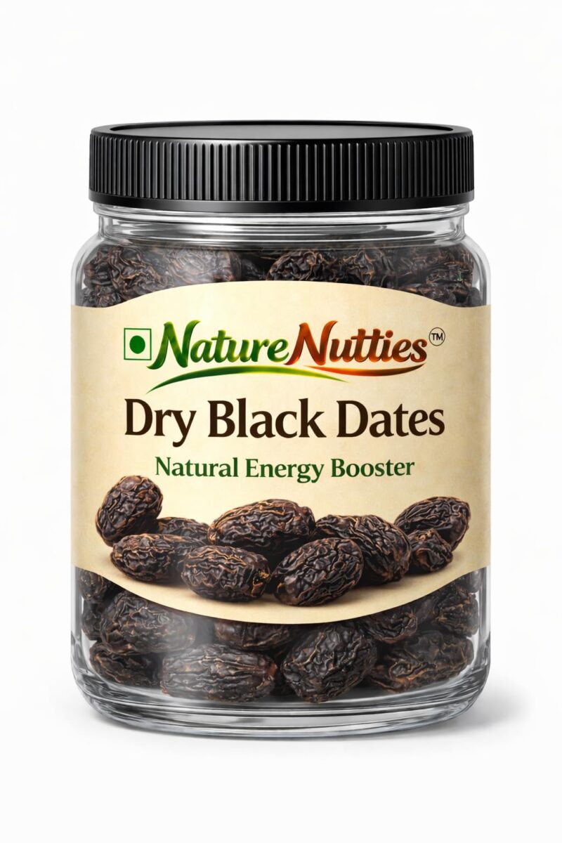 Nature Nutties™ Dry Black Dates | Premium Quality Kala Khajoor | Naturally Sweet & Nutritious | Healthy Snack (1 KG)