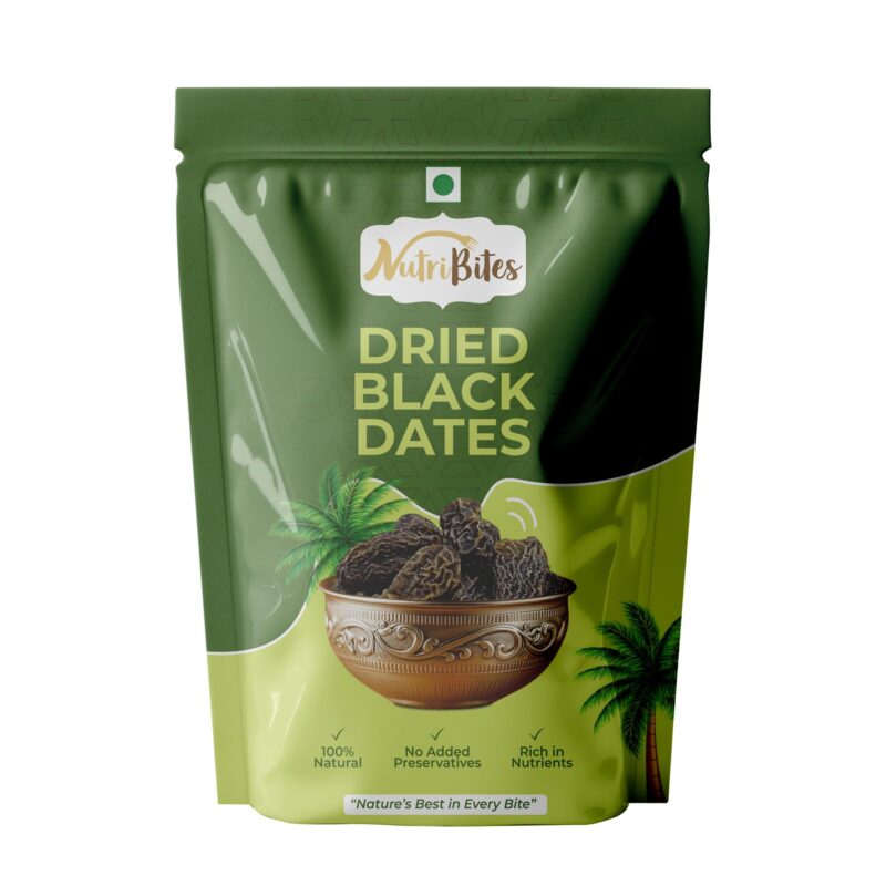 NutriBites Black Dry Dates 1kg | Sukha Khajoor | Premium Dry Chhuhara | Used in Mithai, Prasad, and Homemade Sweets |Dry Fruit