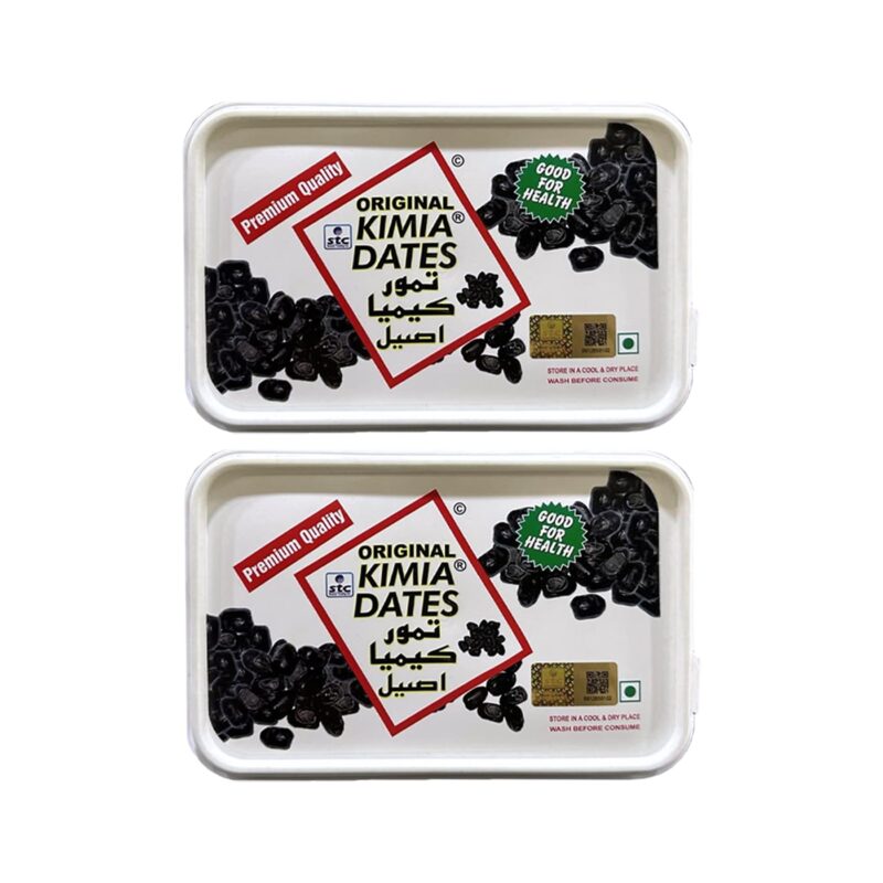 Kimia Dates Original Mazafati Dates - Pack of 2 (400gm Each) | Juicy & Delicious Khajoor, Khajur | Healthy Snacks | Rich in Fibre | Perfect for Snacking (Plastic Box)