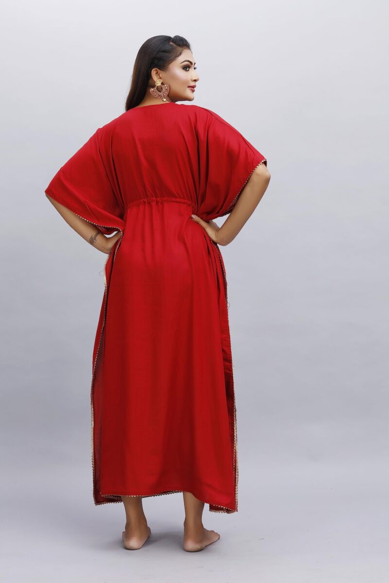 Women Zari Golden Work Kaftan Woman Pure, Rayon Kaftan Ladies Caftan Kurti Tops Free Size V Neck Women Night Combo Casual Maxi 04 - Image 8