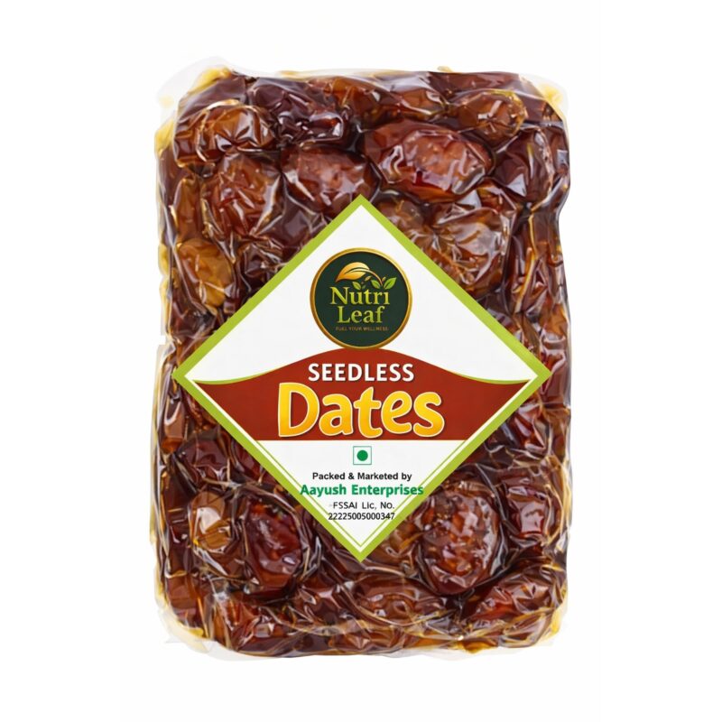Nutri Leaf Seedless Dates (Khajoor) 1Kg–Deseeded Dates Natural Dry Fruit | Soft & Sweet Healthy Snack Seedless Khajoor