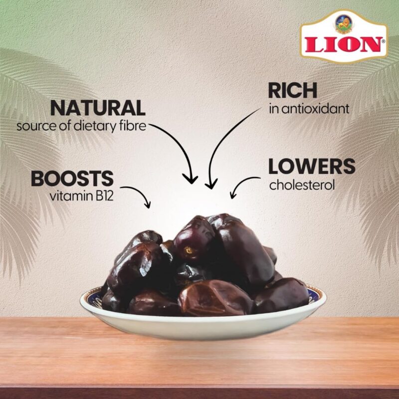 Lion Dates Kimia Mazafati Dates, 1.5kg (500g x 3 Packs) – Premium Soft Khajoor/Khajur, Nutritious Dry Fruits Pack of 3 - Image 4